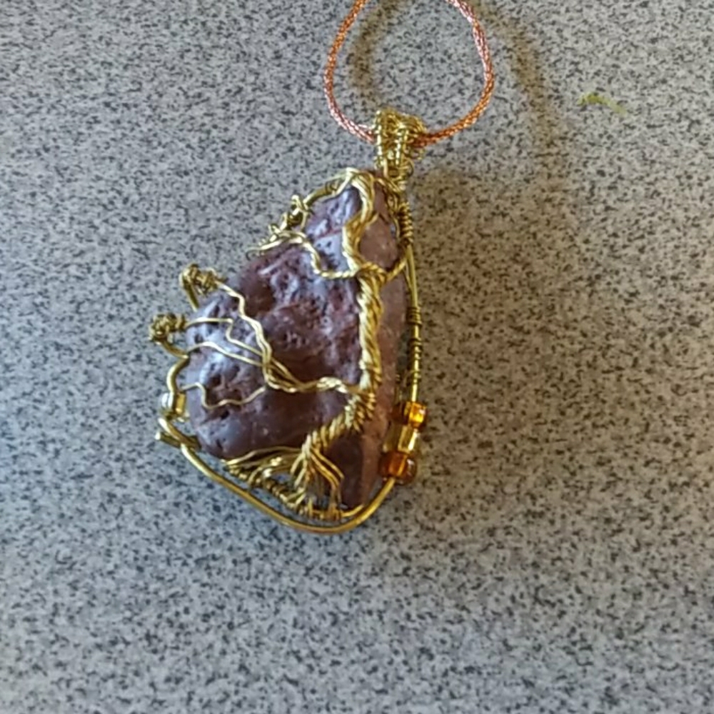 Tree of Life Red Jasper Necklace pendant